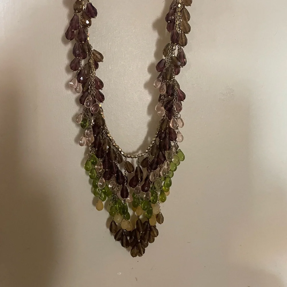 Anthropologie Multicolor Teardrop Necklace - Picture 3 of 5